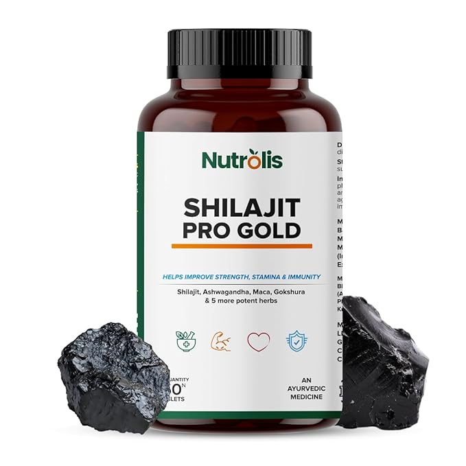 Buy Nutrolis Pure Himalayan Ayurvedic Shilajit Tablet with Better Absorption| Shilajit with Ashwagandha & Gokshura | Boosts Strength,Stamina & Energy | Supports Muscle Growth (60 Tablet) at Rs. 499