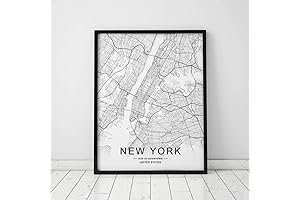 New York Map Wall Art: Unleash the Urban Charm in Black and White