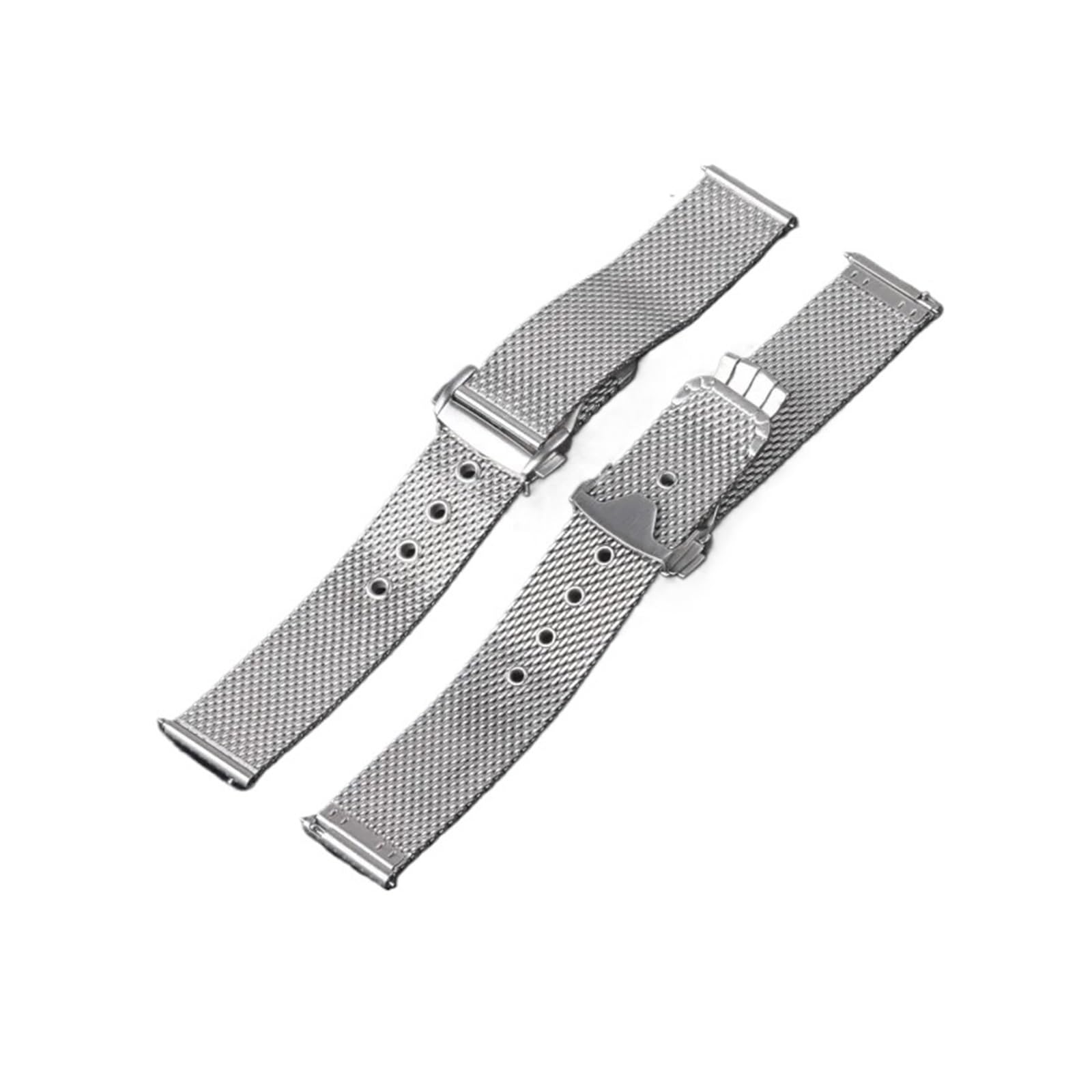 Generico Compatibile con il cinturino dell'orologio Omega Seamaster007, maglia milanese, chiusura a farfalla doppia spinta, automatico, a sgancio rapido, in acciaio inossidabile spazzolato