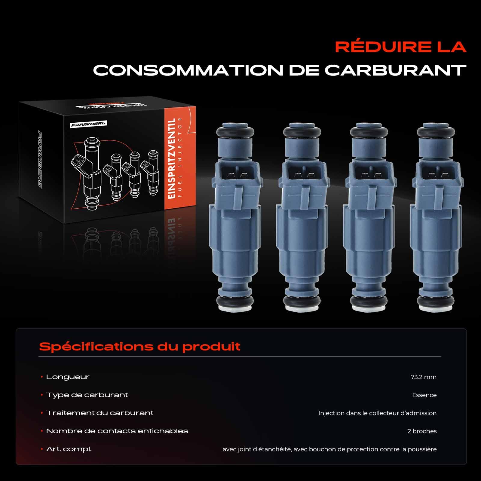 Frankberg 4x Buse d'injecteur de carburant Remplacer# 96428727,1984F3