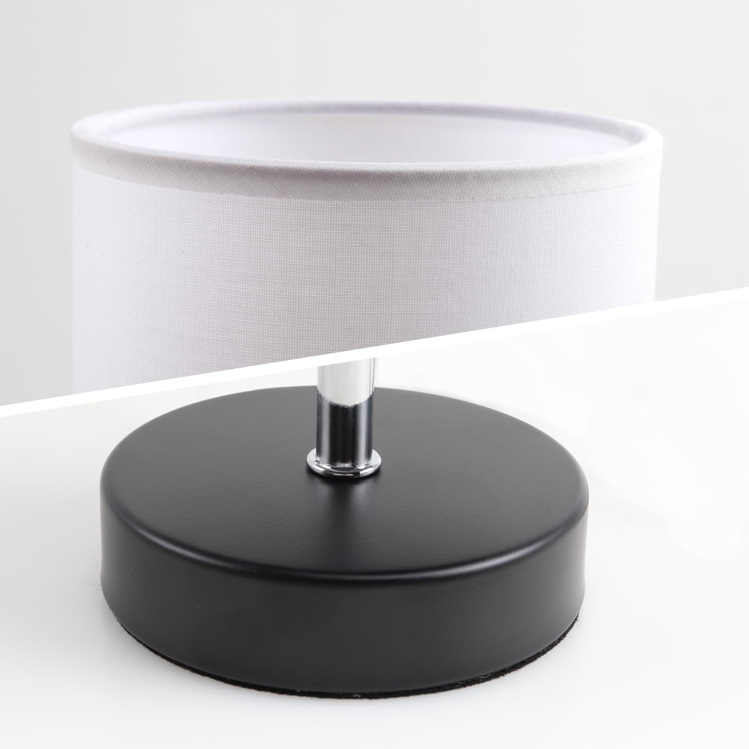 Lampka nocna biała z żarówką 6 W, oprawa E27 z przełącznikiem kablowym, 3 temperatury barwowe 3000 K/4000 K/6500 K z funkcją pamięci, nowoczesna lampa stołowa LED do sypialni, salonu