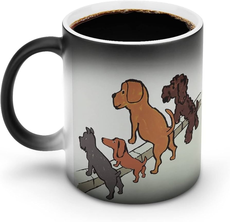 犬柄　マグカップ Amazon.co.jp: レイモン・サヴィニャック 4匹の犬 マグカップ 変色