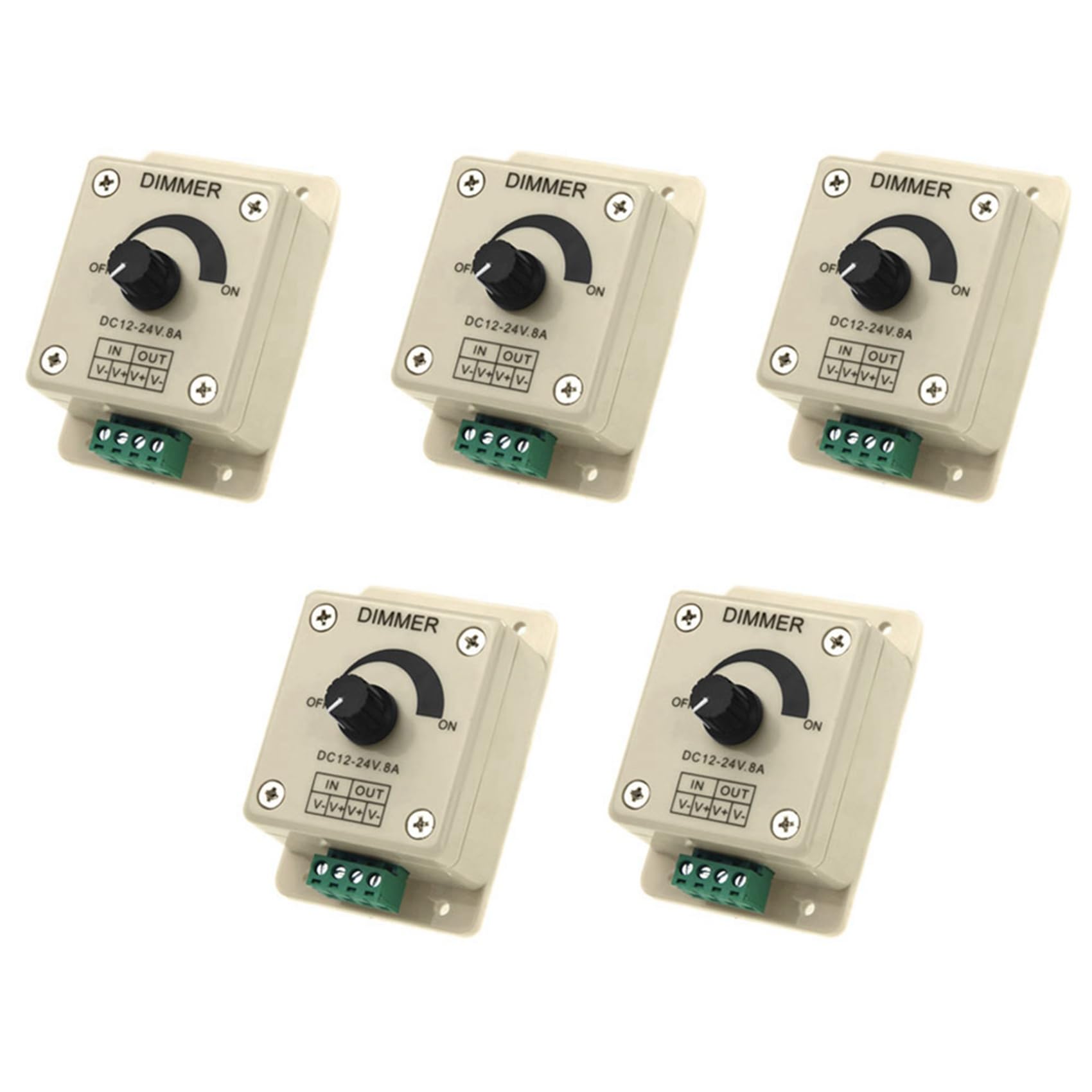 Hfgdnchva 5X Dc 12V-24V Led Dimmer Controller Adjust Single Color For 5050 3528 Led Strip