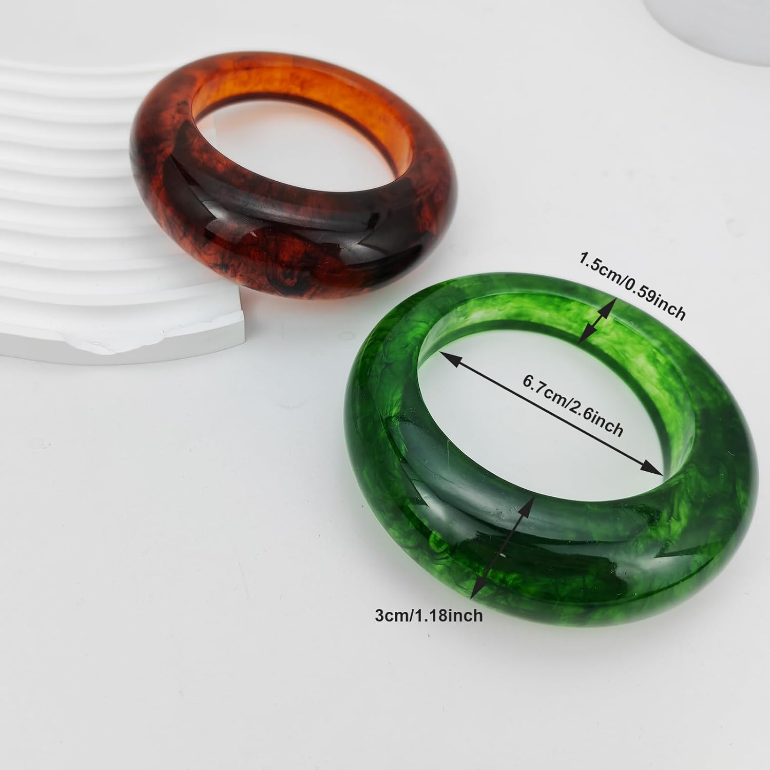 Acrylic Resin Bangle Bracelet for Women Chunky Acrylic Bracelets Irregular Wide Wristbands Jewelry Accessory for Women - Image 5