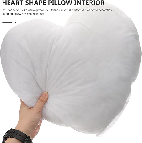 Miniatura 2 de Hemoton Almohadas de tiro Inserto en forma de corazón Cama y Sofá Almohadas Relleno 17.7x18.9 in