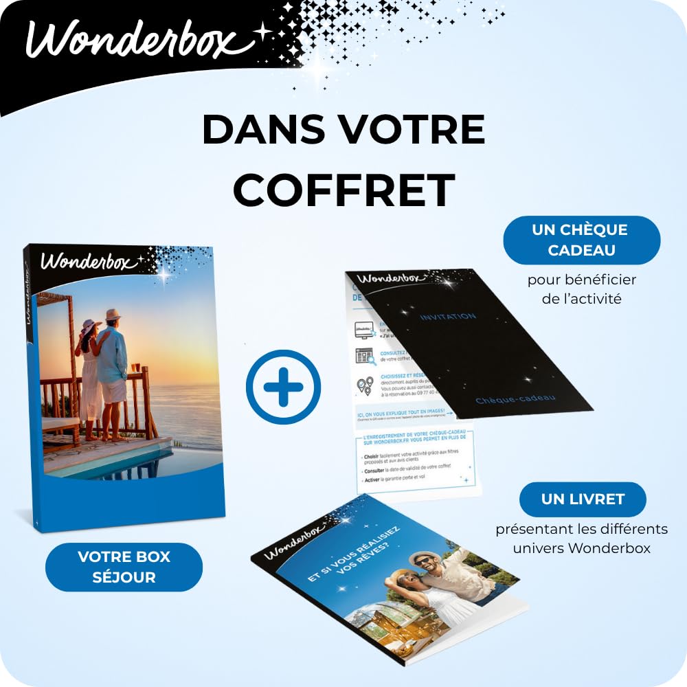 Wonderbox - Coffret Cadeau - Séjours - Mille Et Une Nuits De Charme - 1 Nuit avec Dîner Et Petit Déjeuner Ou 1 Nuit avec Accès Au Spa Et Petit Déjeuner Ou 1 À 2 Nuit(s) avec Ou sans Petit Déjeuner