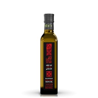 AlArd Palestinian Extra Virgin Olive Oil, 250ml Cold Pressed Olive Oil from Palestine, Smooth Balanced Flavor, Premium EVOO, 8.45 Fl Oz Glass Bottle
