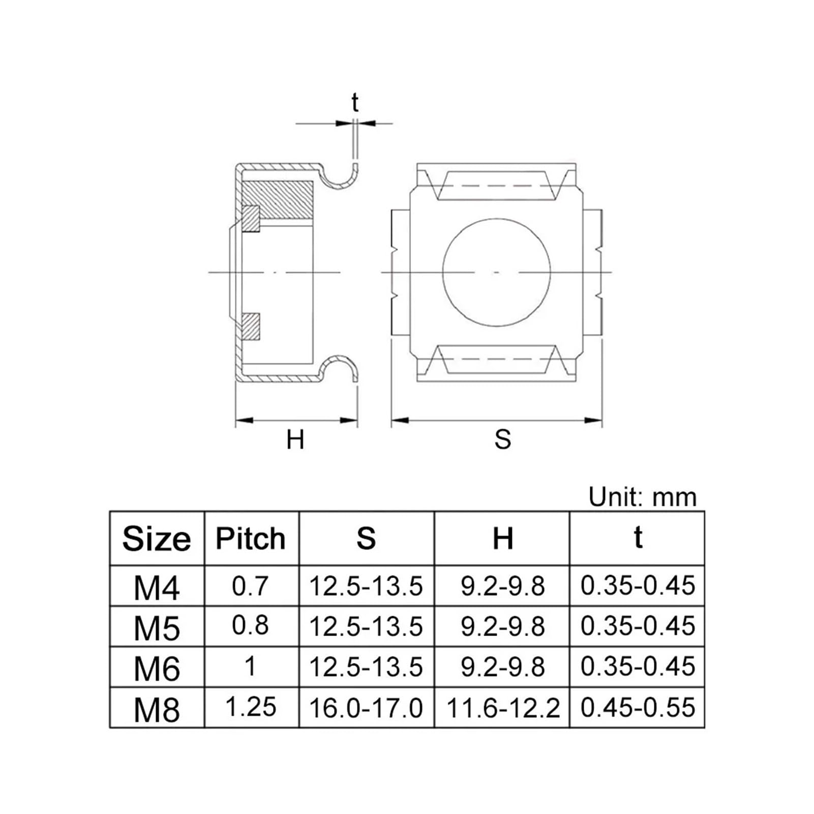 Black Phosphate, Pk50,#6-32 J Style Spring Nut, Steel,2040999876