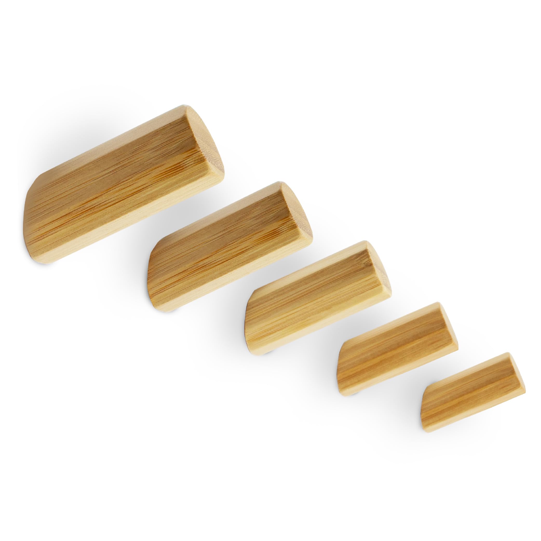 Relaxdays 4 Ganci Parete Doppi Bambù | Appendiabiti Naturale Resistente