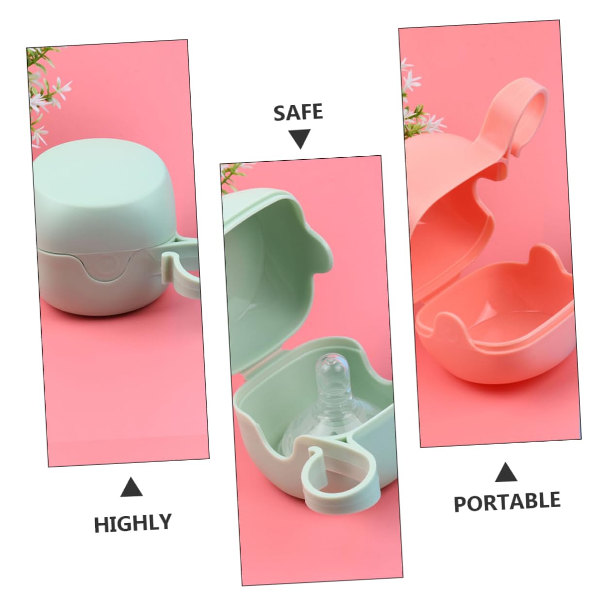 DECHOUS 4Pcs Box Pacifier Storage Box Portable Case Lightweight Dust Container for Soothers Easy to Clean for Home and
