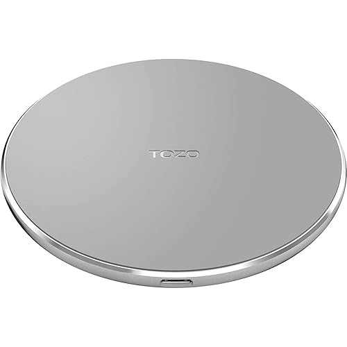 TOZO W1 Wireless Charger Thin Aviation Aluminum Computer Numerical Control Technology Fast Charging Pad Gray (NO AC Adapter)