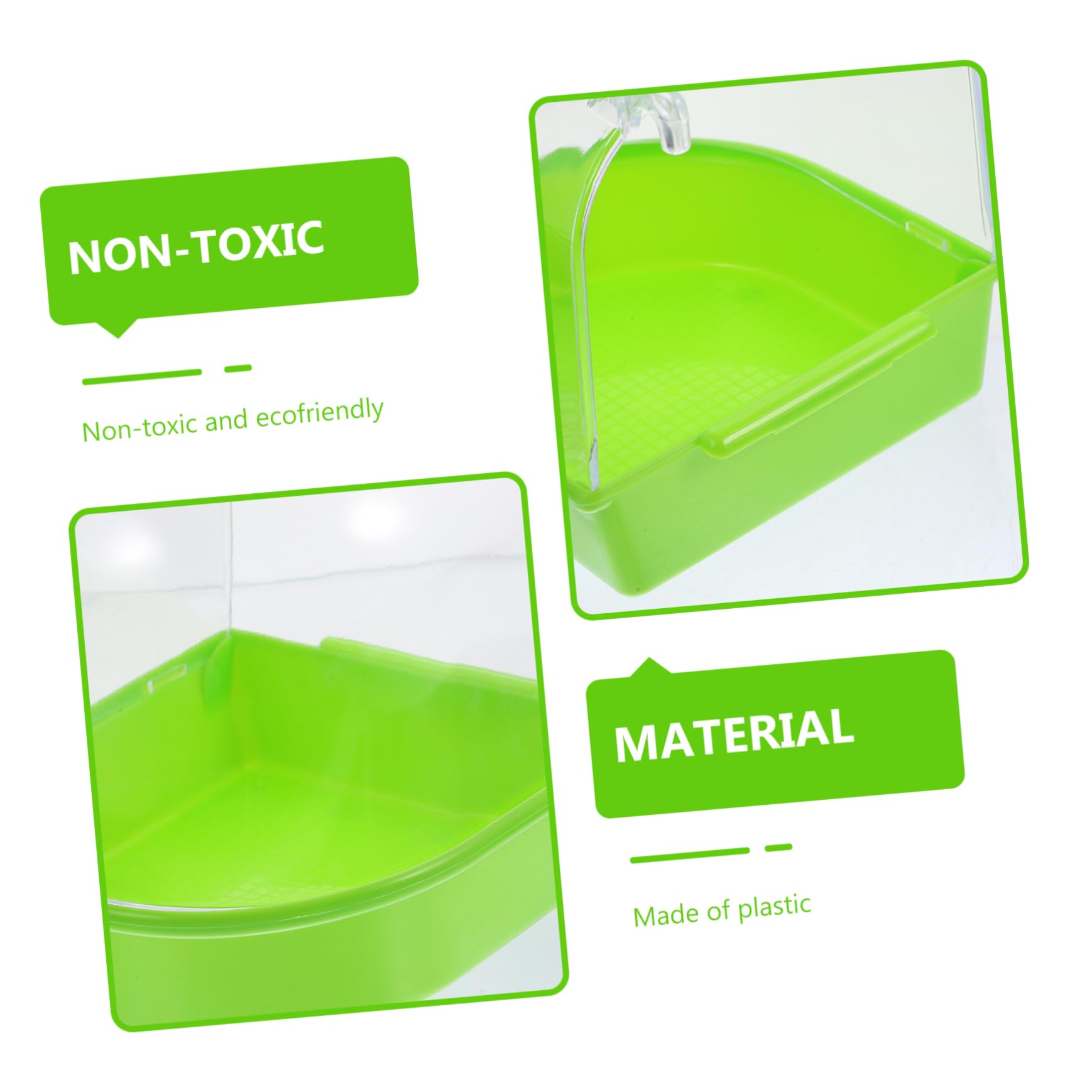 Housoutil Parrot Bath for Cage Bird Bath Cover Green Plastic Bird Bath Cage for Canary Parrot