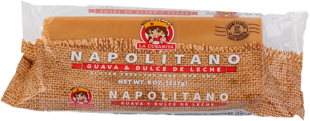 La Cubanita Napolitano - Assorted Guava, Mango, and Orange Fruit Pastes - 8 oz (Pack of 1)