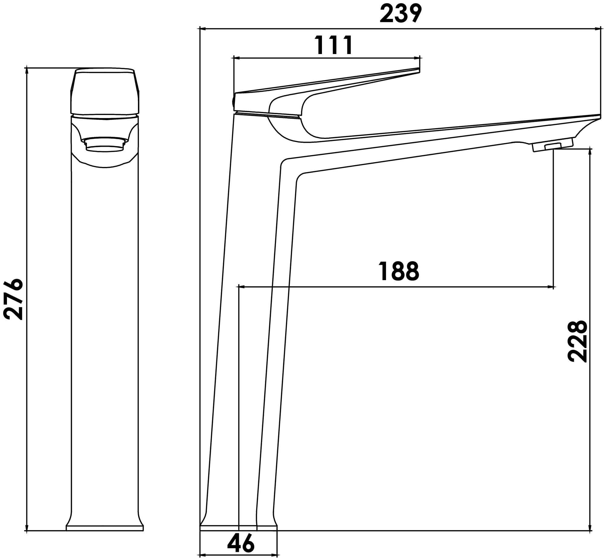 Mitigeur lavabo Taille L ARIANE chromé