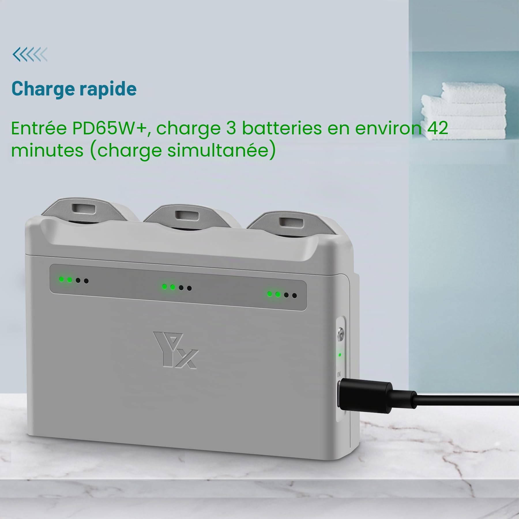 Chargeur de batterie multifonction avec charge de stockage pour drone DJI Neo, hub de charge bidirectionnel, charge rapide 3 batteries accessoires