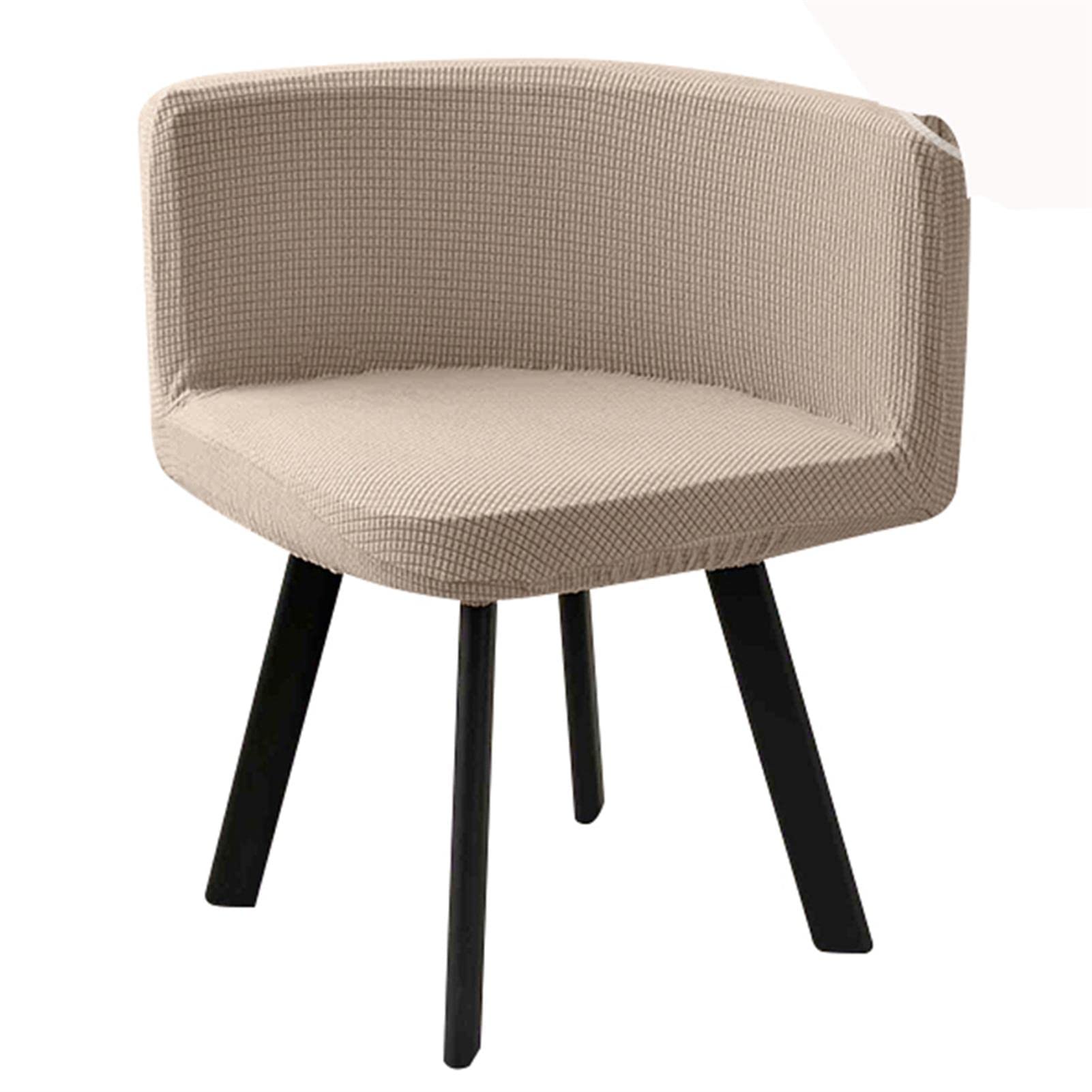 XGANGM Curved Dining Room Chair Slipcovers Cover with Semicircle Back Stretch Office Chair Cover Set of 1/2/4 Living Room Accent Triangle Chair Protector Desk Chair Slipcover,brown A,2PCS — image 1