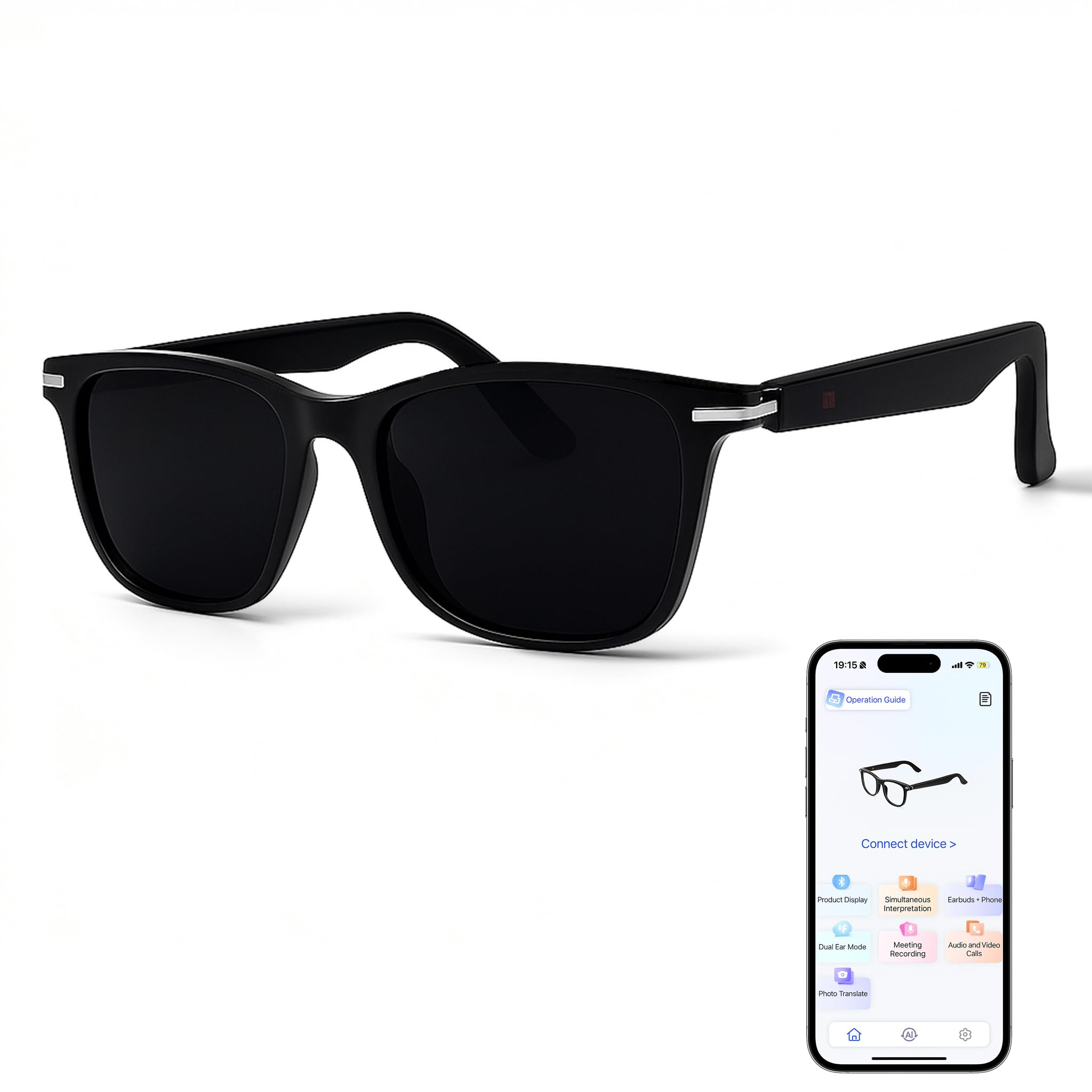 AI Smart Bluetooth Audio Sunglasses with Real-Time Translation, Open-Ear Audio,Bluetooth Audio Sunglasses for Outdoor Sports, Driving, and Travel-image-29