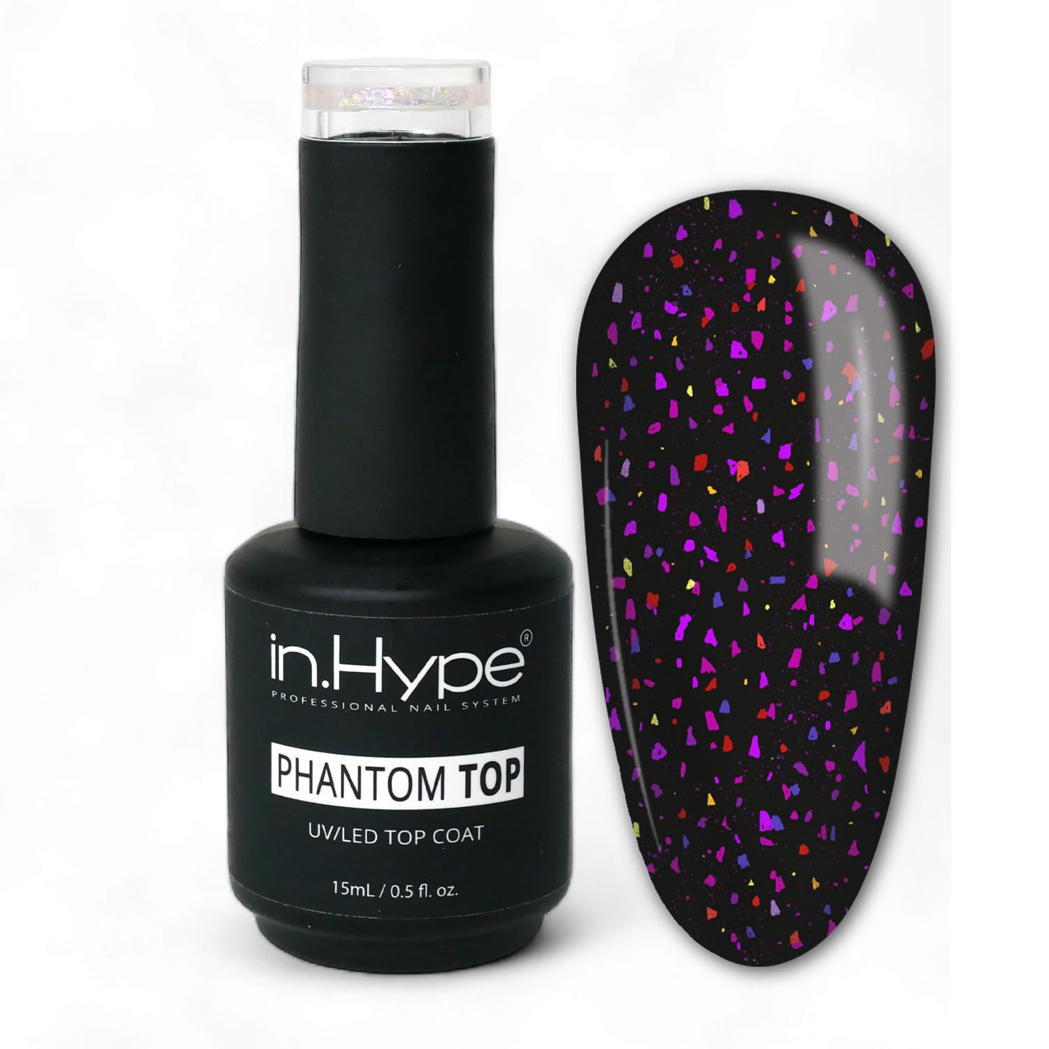 IN.HYPE Gel Top Coat UV/LED Cured Glitter Yuki (Phantom Top) Pink