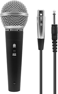 QiCheng&LYS Dynamic Vocal Microphone,Professional Unidirectional Handheld Microphone for Stage,Karaoke,Singing Recording 16ft/5 m XLR Connection (M-58)