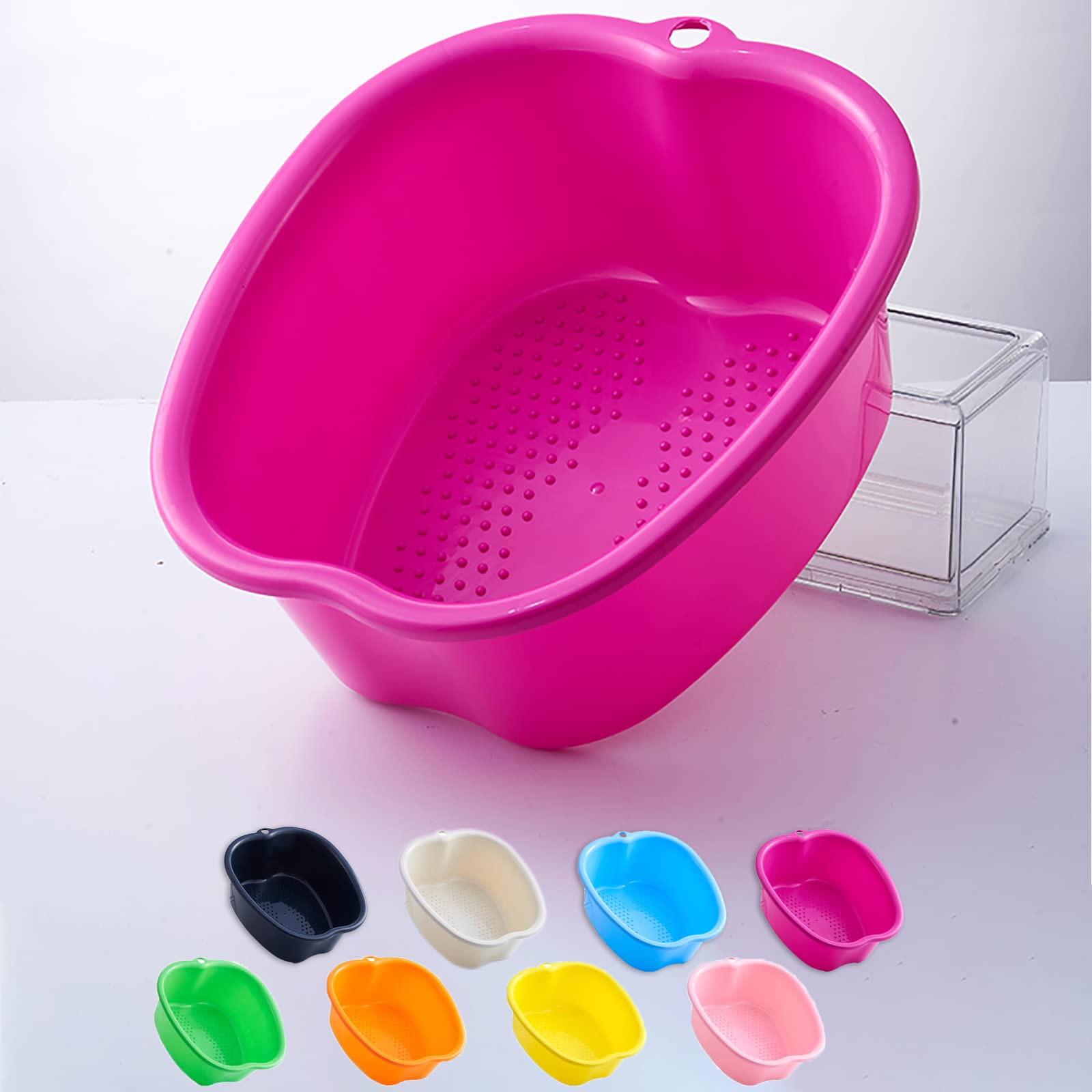 Pediluvio Idromassaggio Grande Plastica Vasca per Pediluvio, Piedi Cura Bagno Spa, per Pedicure Rilassare Disintossicazione e Massaggio, Sbarazzarsi di Calli Cuticole Pelle Morta (Purple)