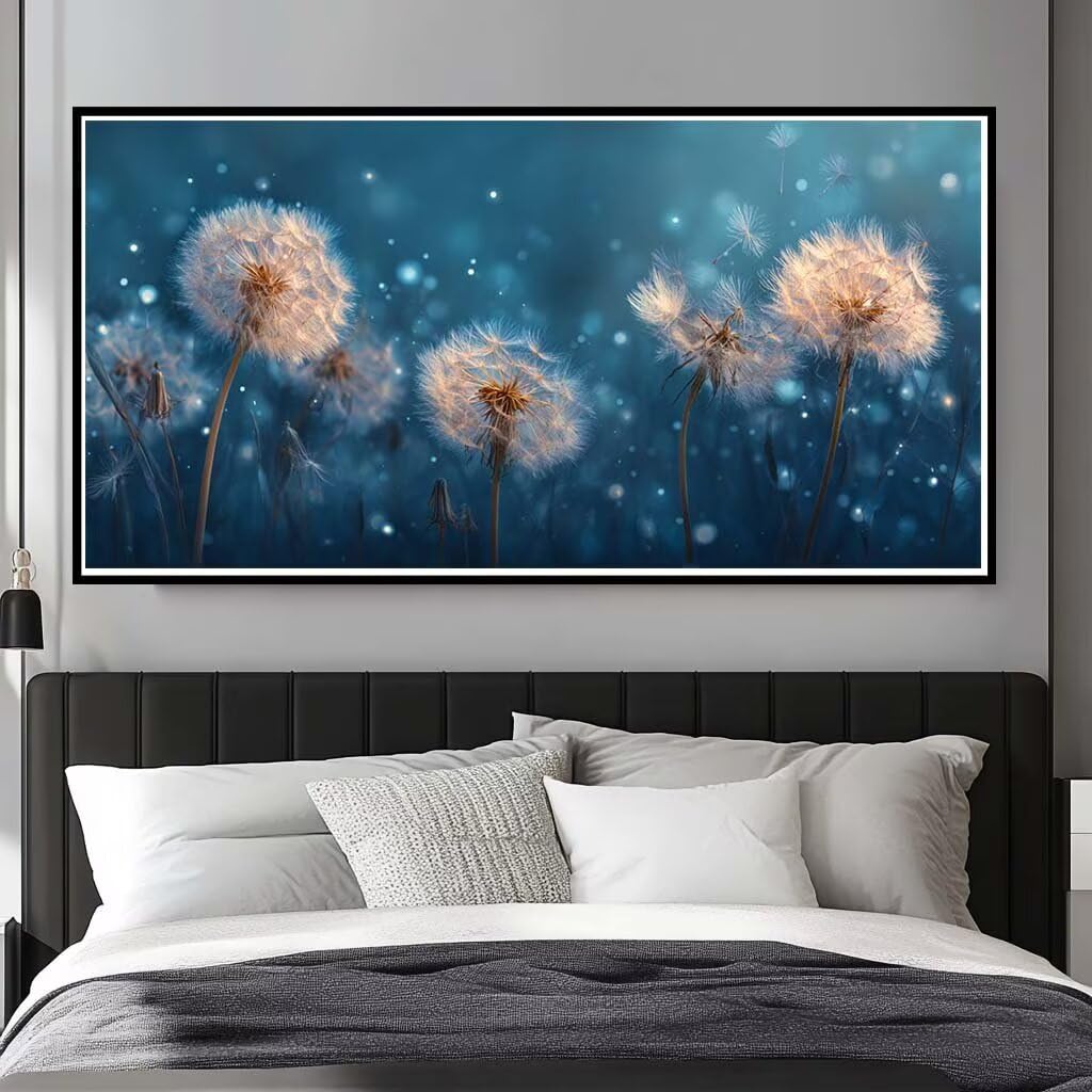 Diamond Painting Kits for Adults Large, 5D DIY Dreamlike Diamond Art Kits Adults Large Dimond Art Dandelions Crystal Cross Stitch Gem Arts for Wall Decoration 200x100cm/78.7x39.4 Inch (WL511)