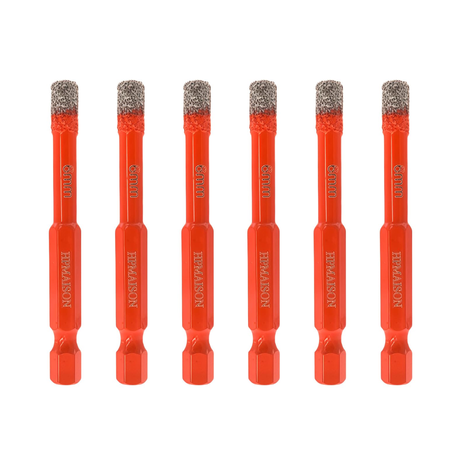 HPMAISON Diamond Drill Bits, 6Pcs 6mm Porcelain Tile Drill Bit Set