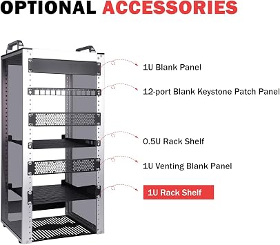 GeeekPi 1U Rack Mount Shelf for 10 inch Server Rack, 10.23 inch Depth Vented Rack Mount Cantilever Tray for DeskPi Rackmate T2/T0 Plus/T1 Plus/TL1/ T1/2 Plus Network Rack