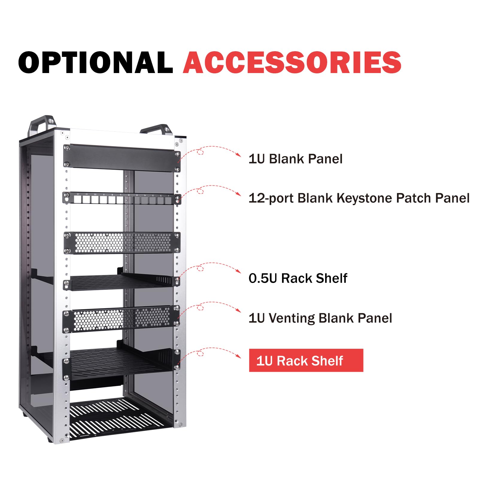 GeeekPi DeskPi RackMate T2 10" 1U Rack Mensola Ventilato, Server Mount Cantilever Tray for Network Cabinet