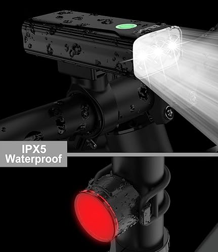 Miniatura 6 de Luces de bicicleta para conducción nocturna, luz de bicicleta de 6400 mAh delantera y trasera recargable por USB, juego de luces traseras y faros