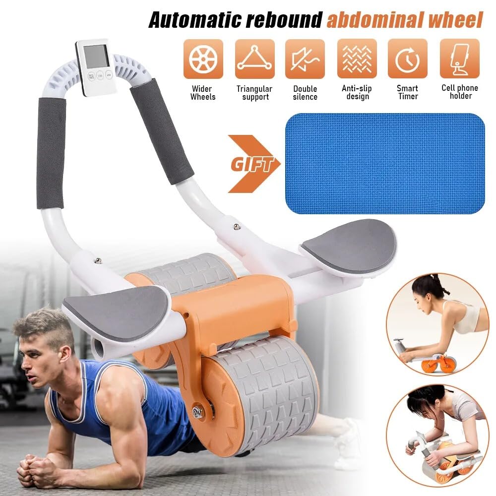 SKYBUCKET Ab Roller,Abs Workout Abdominal Exercise Rollers,Automatic Rebound Abdominal Wheel,Fitness Roller Exercise Wheel Workout Trainer Gym Home Fitness Equipment (Pro Albo Rebound) 4
