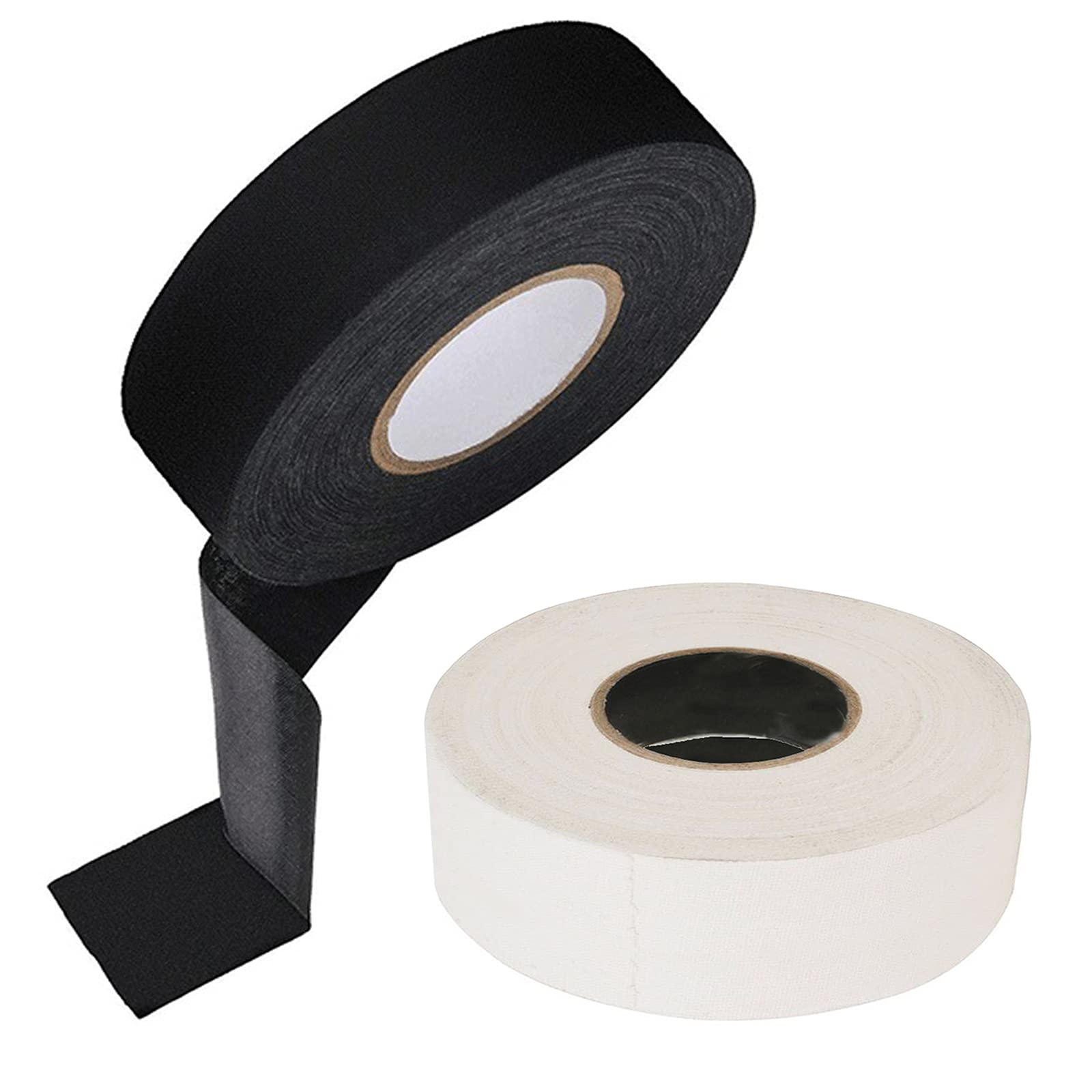 2 Rollos de Cintas de Hockey, Cinta de Agarre de Hockey Antideslizante, Cinta de Agarre de Hockey para Manillar, para Agarre de Bádminton, Barra de Golf, Hockey sobre Patines, 20M, (Negro, Blanco)