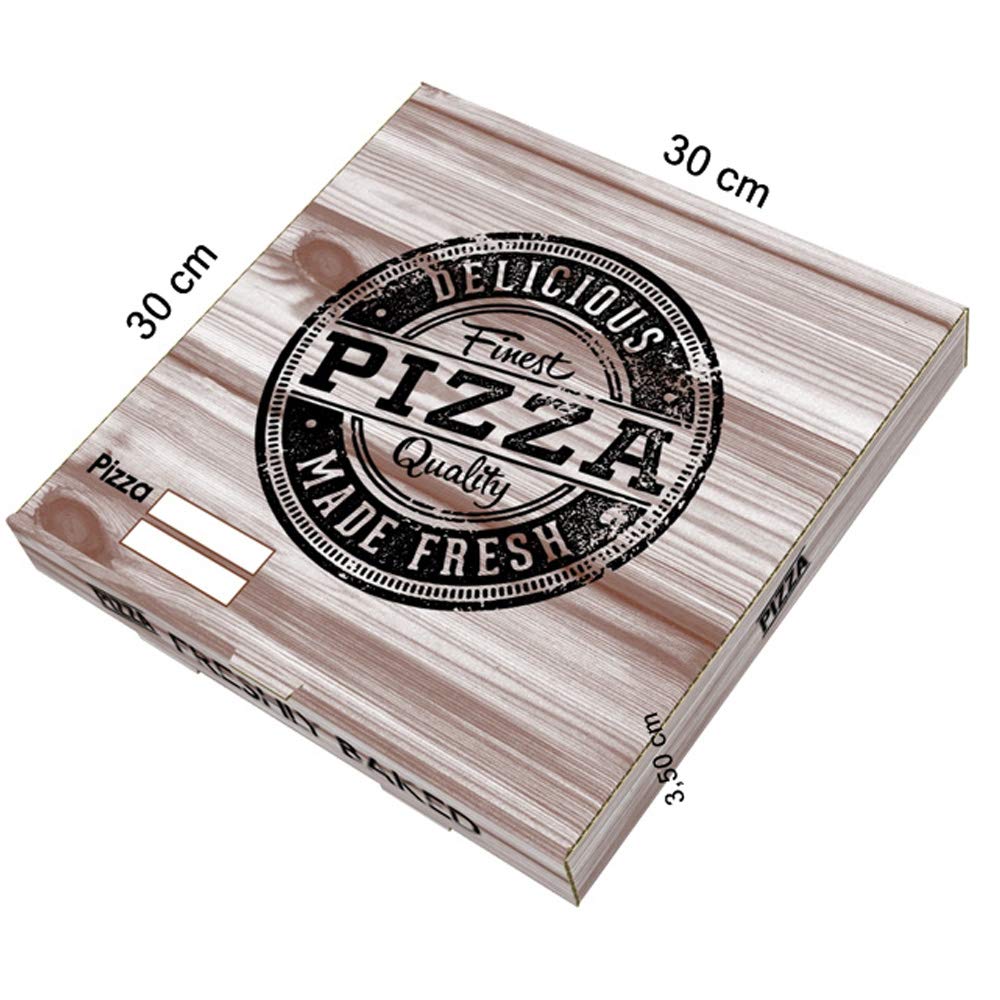 Cajas Pizza Cartón Kraft 26x26cm 100 UDS H26K Caja ECOLÓGICA DESECHABLE para pizza Bonito DISEÑO