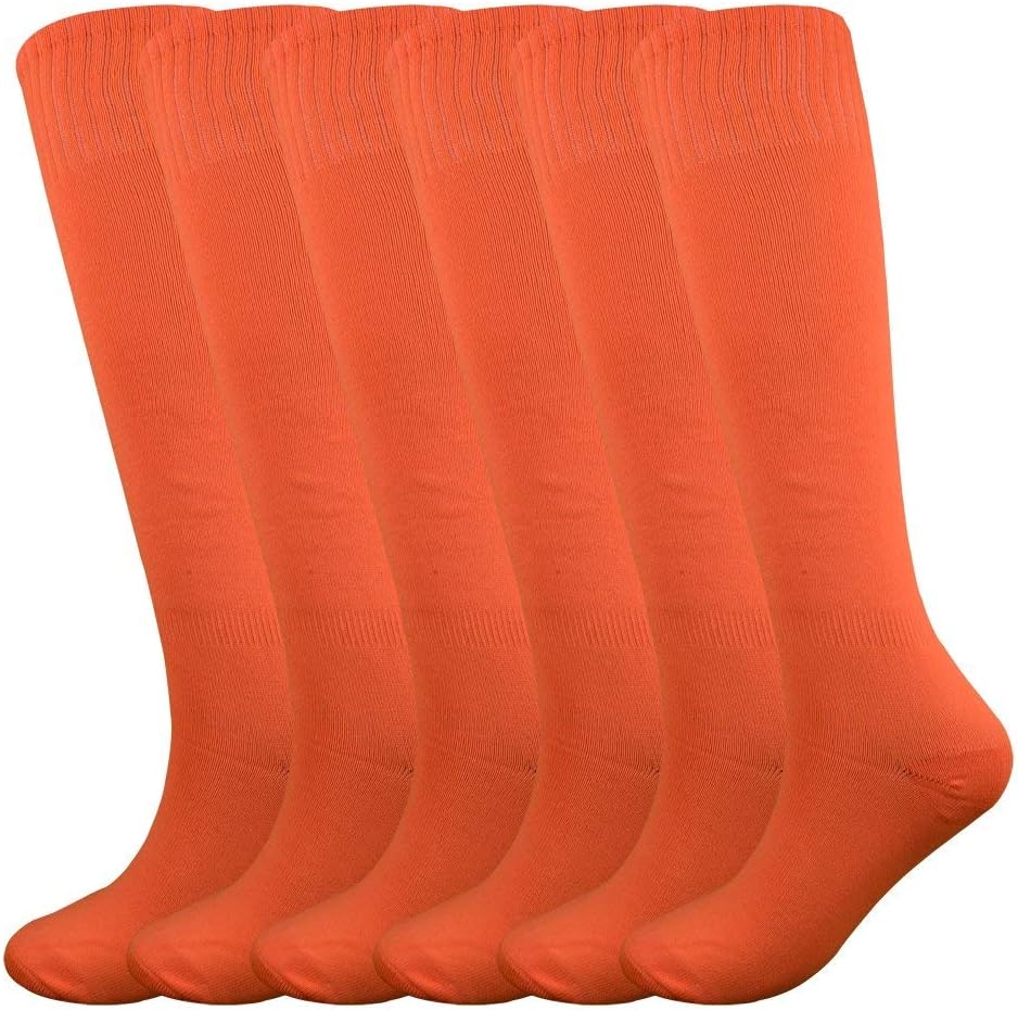 Knee High Long Sports Socks Unisex Multicolor 3/6/12 Pairs