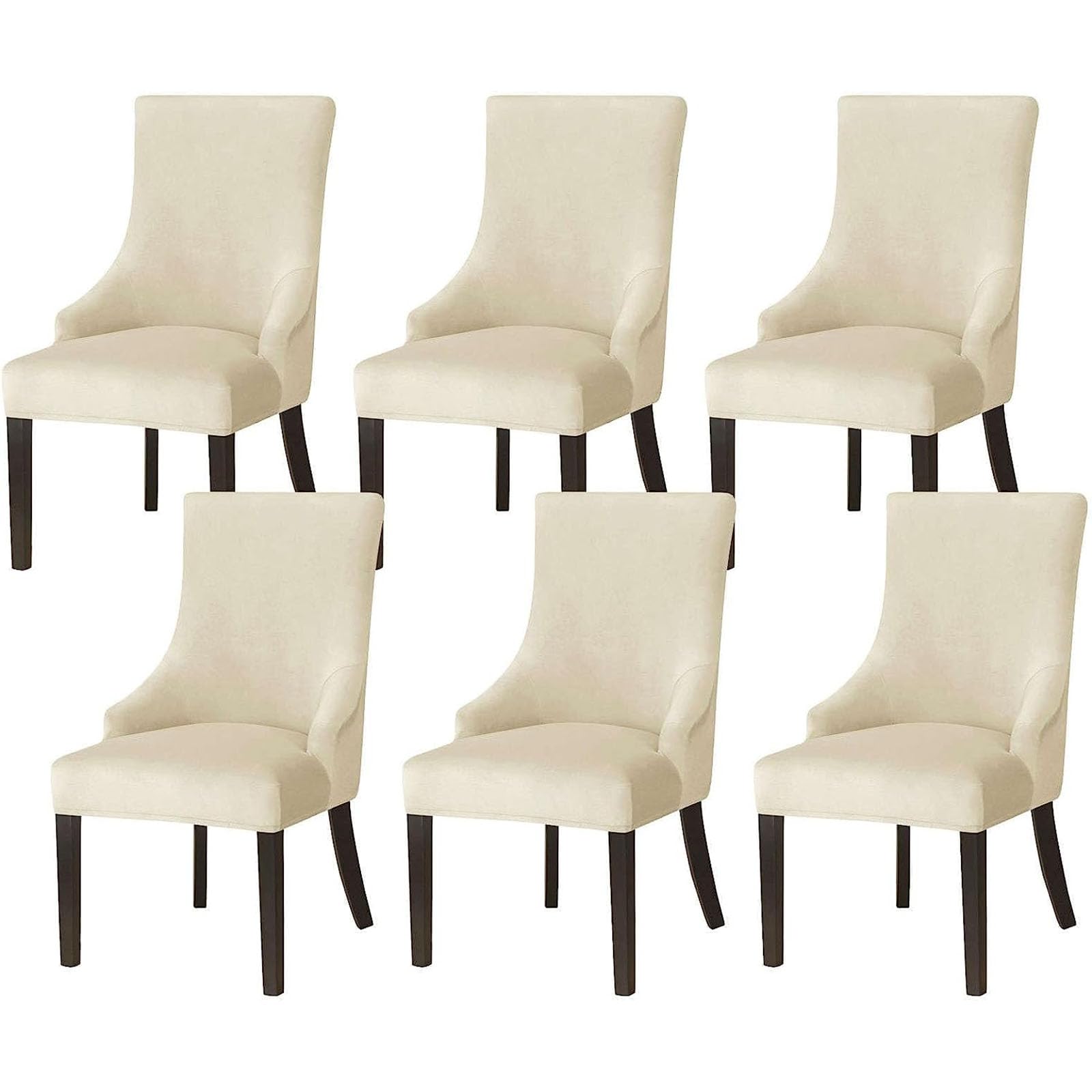 Leomix Velvet Stretch Wingback Side Chair Slipcover, Armless Wingback Chair Cover, Soft Sloping Armchair Covers, for Dining Room Banquet,L,6pack