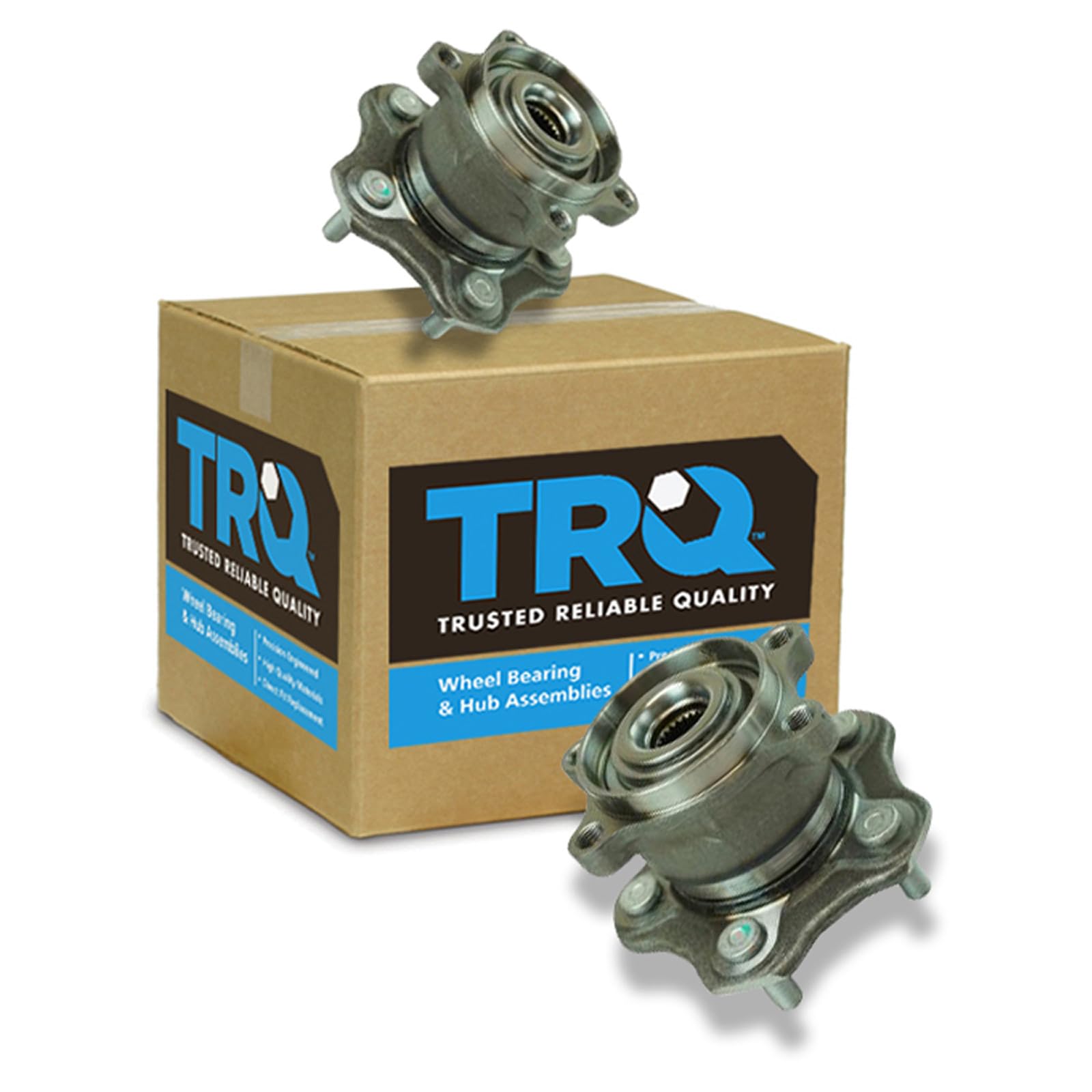 TRQ Rear Left and Right Wheel Bearing and Hub Assembly Set 2 Piece