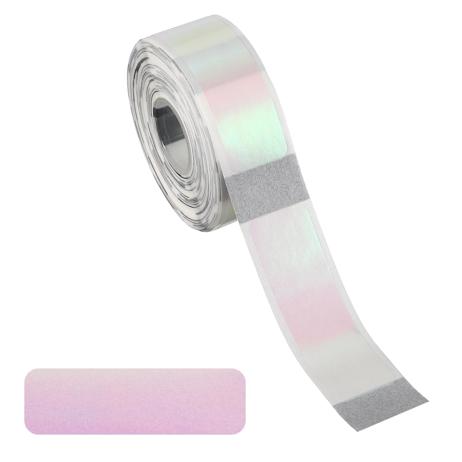 PATIKIL Holographic Thermal Label Stickers, 12x40mm Holographic Thermal Label Self Adhesive Print Paper Refill 160 Tape/Roll for Name Tag Barcode Address, Translucent Pink-Yellow โ image 1