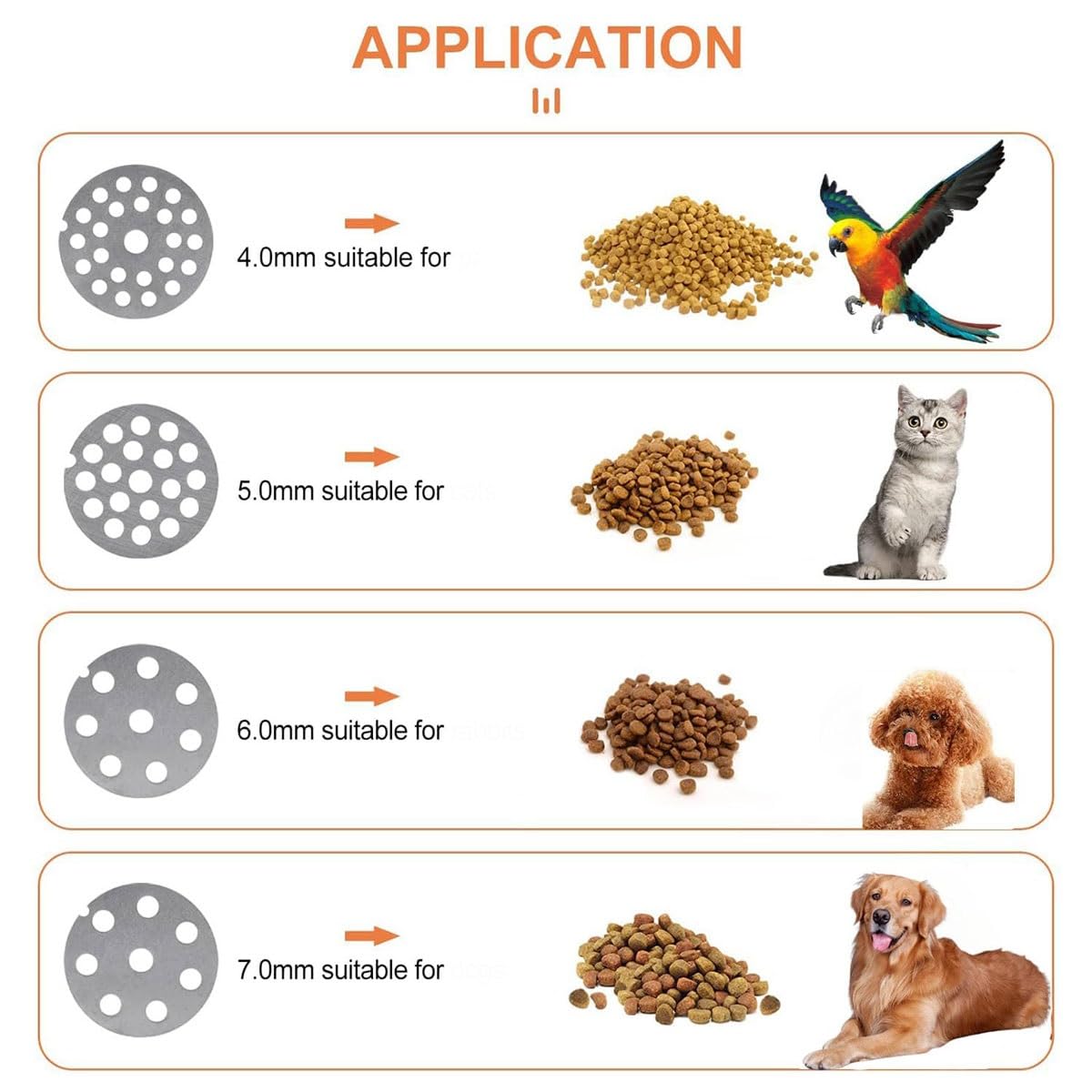 Macchina for Pellet di Cibo for Animali, Macchina for Pellet di Alimentazione Manuale con stampi opzionali, Strumento di Lavorazione della Macchina for Pellet di Cibo for Animali(10mm)