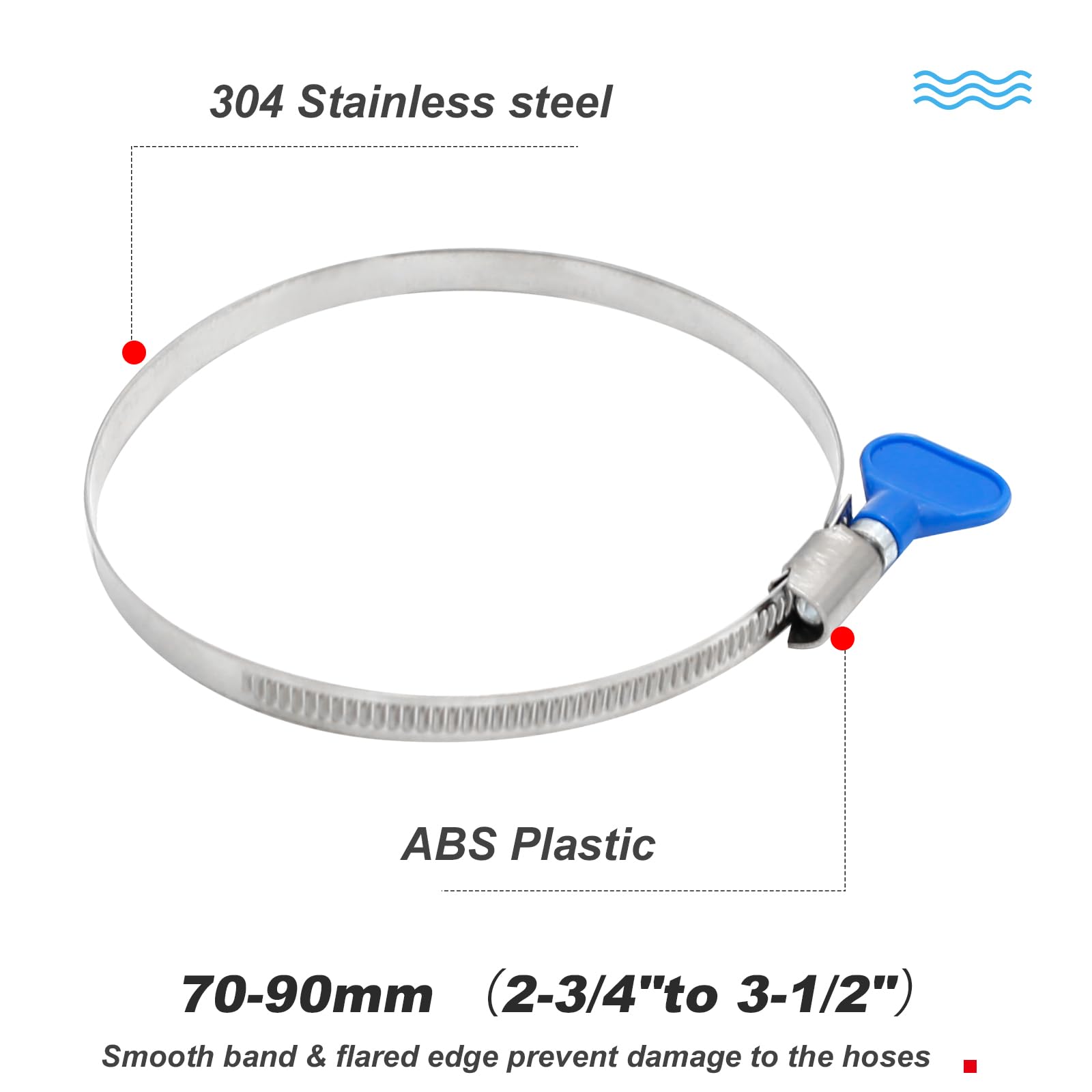 10 Fascette Stringitubo In Acciaio Inox 70-90 Mm - Con Manico A Farfalla - Foto 5