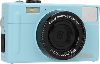 Câmera digital 4K, Câmera de lente substituível Full HD 1080P 24MP Mirrorless com zoom digital de 16X, Câmera de vídeo Vlogging digital de tela LCD de 3 polegadas para fotografia câmera de autofoco do YouTube (azul)