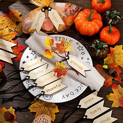 Set Of 12 Fall Time Napkin Rings Thanksgiving Napkin Rings Holder Buckle Wooden Gratitude Napkin Ring With Engraved Thanksgiving Serviette Buckle For Thanksgiving Wedding Dinner Holiday Decor #TOP1
