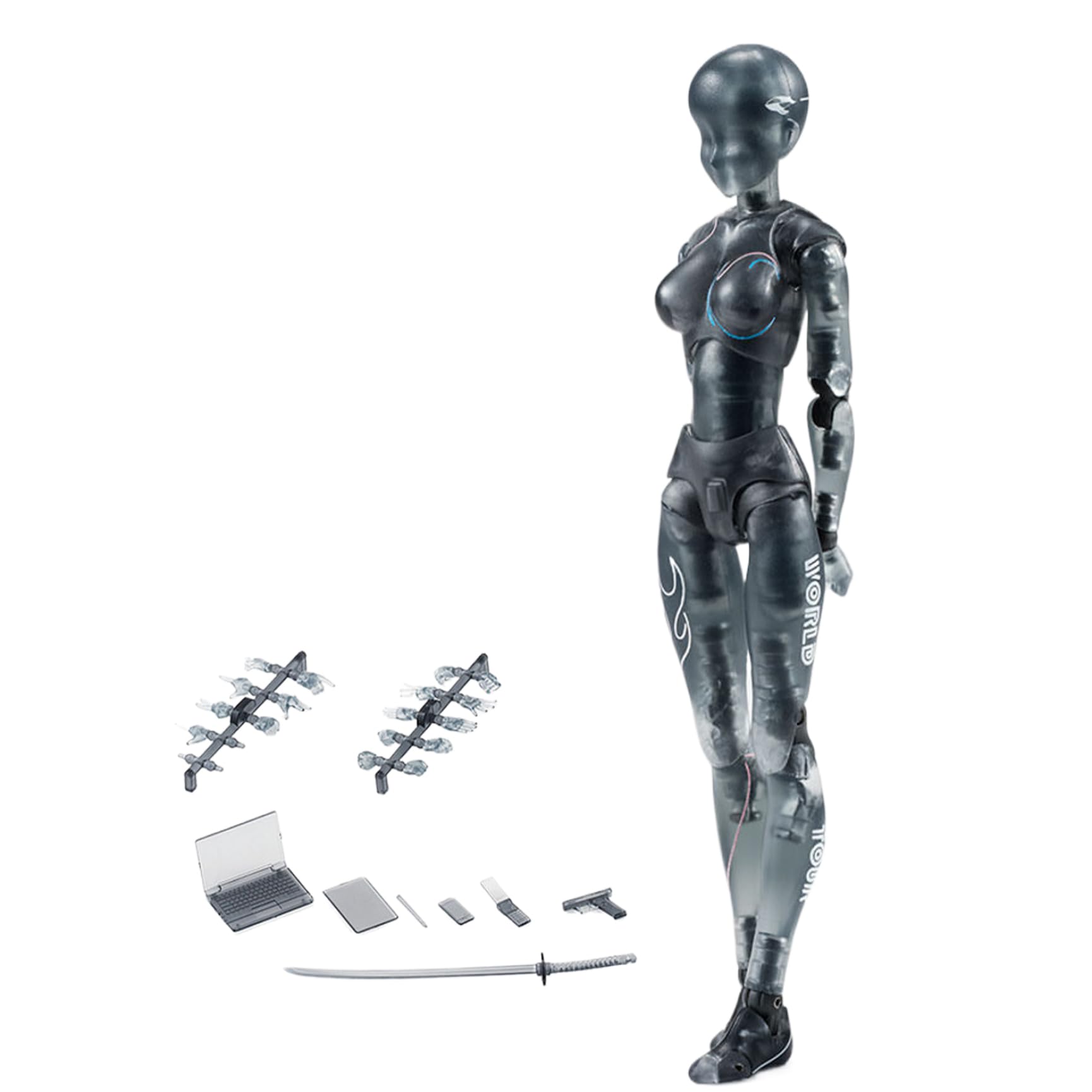 FIGURES D'ACTION 5.91In avec accessoires de bras inclusifs gestes mobiles dessinant le mannequin posable de figure décorative Action Figure Corps Cadeau pour la tablette table (femme)