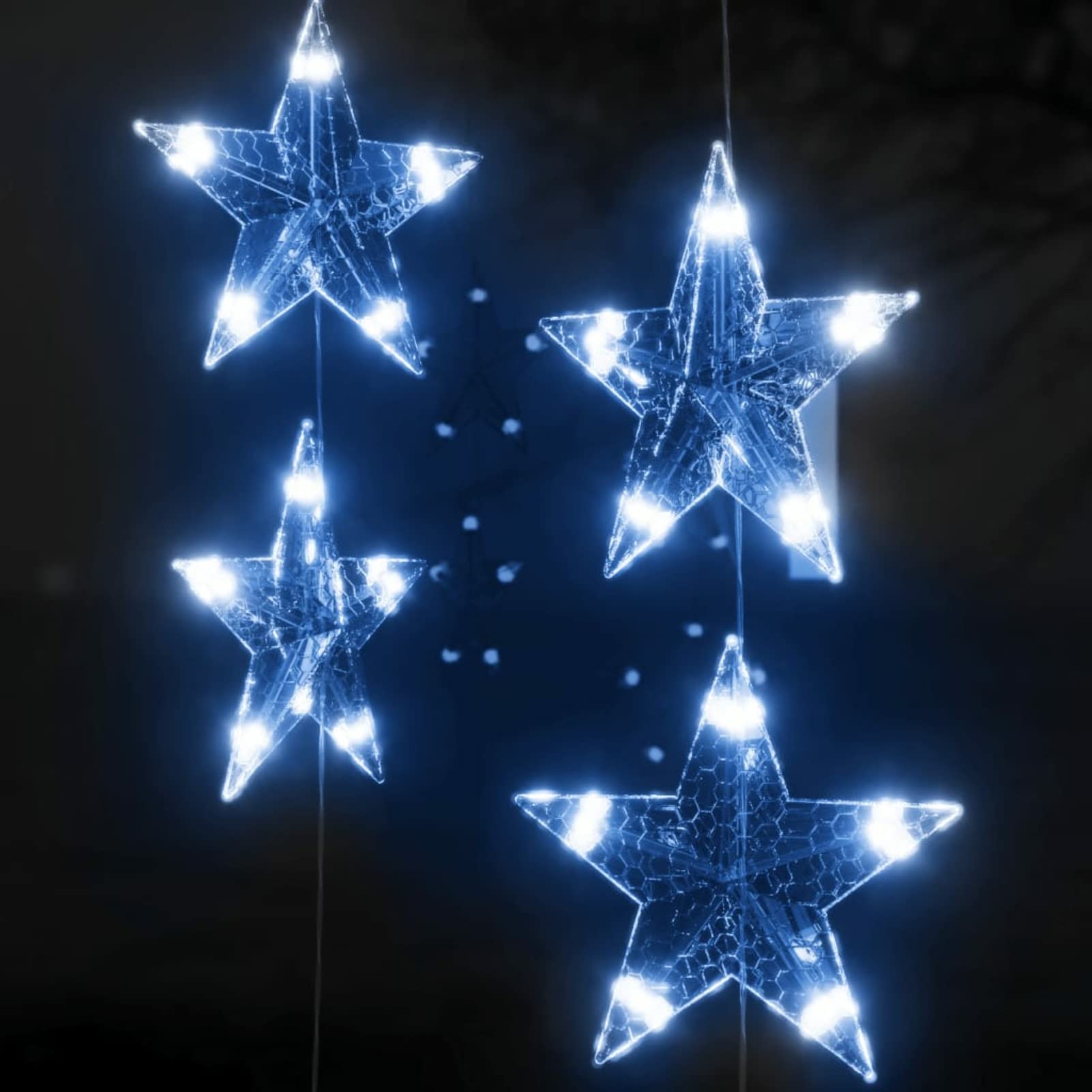 ShGaxin Cortina de Luces Estrellas 500 Leds Azul 8 Funciones, Luces Navidad Exterior, Guirnalda Luces Interior, Luces Decorativas Habitacion, Decoracion Navidad Hogar, Fairy Lights