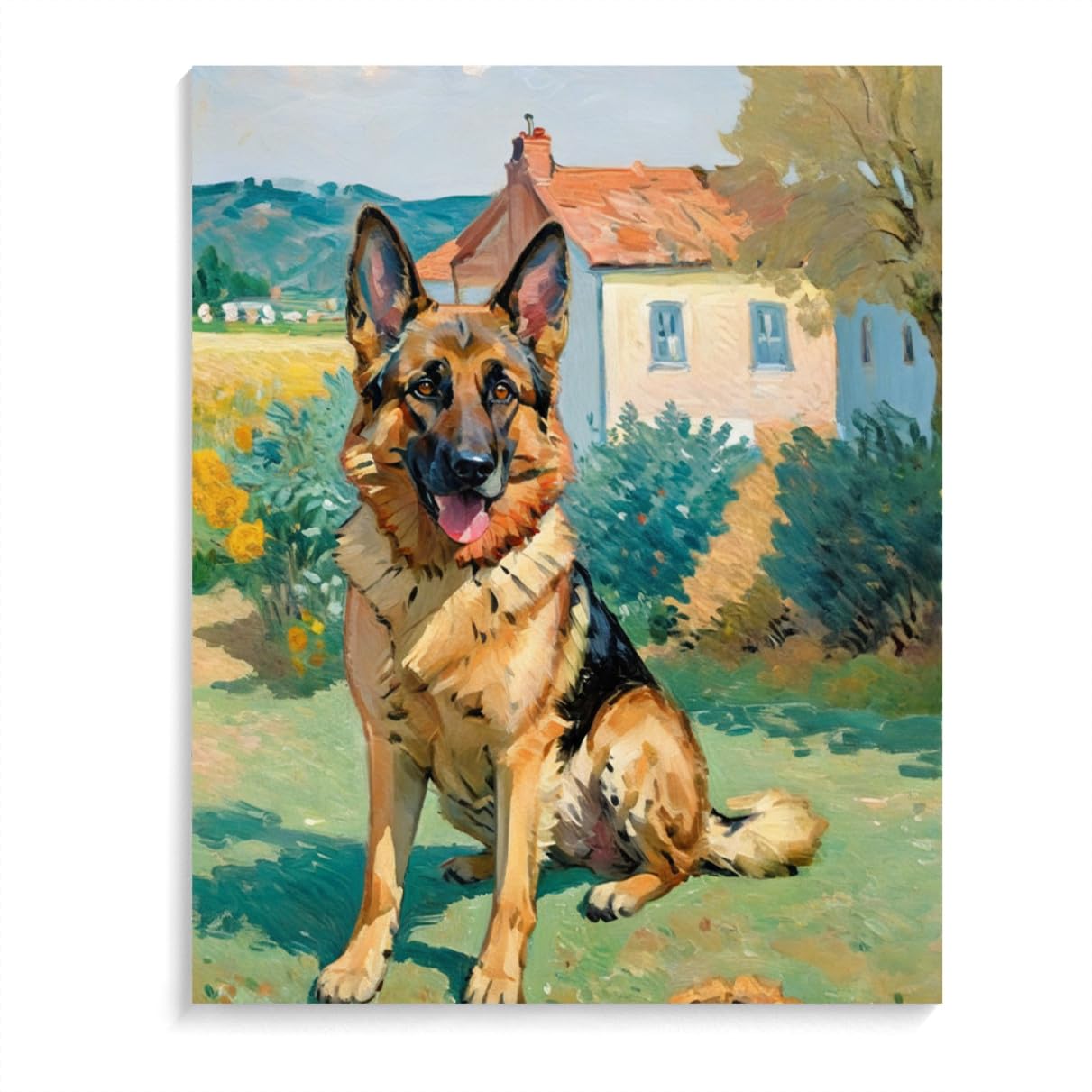 DIY Paint by Number for Adults Beginner German Shepherd Dog Paint by Number on Canvas DIY Oil Painting for Gift Home Wall Decor 12x16inch(30x40cm) Frameless