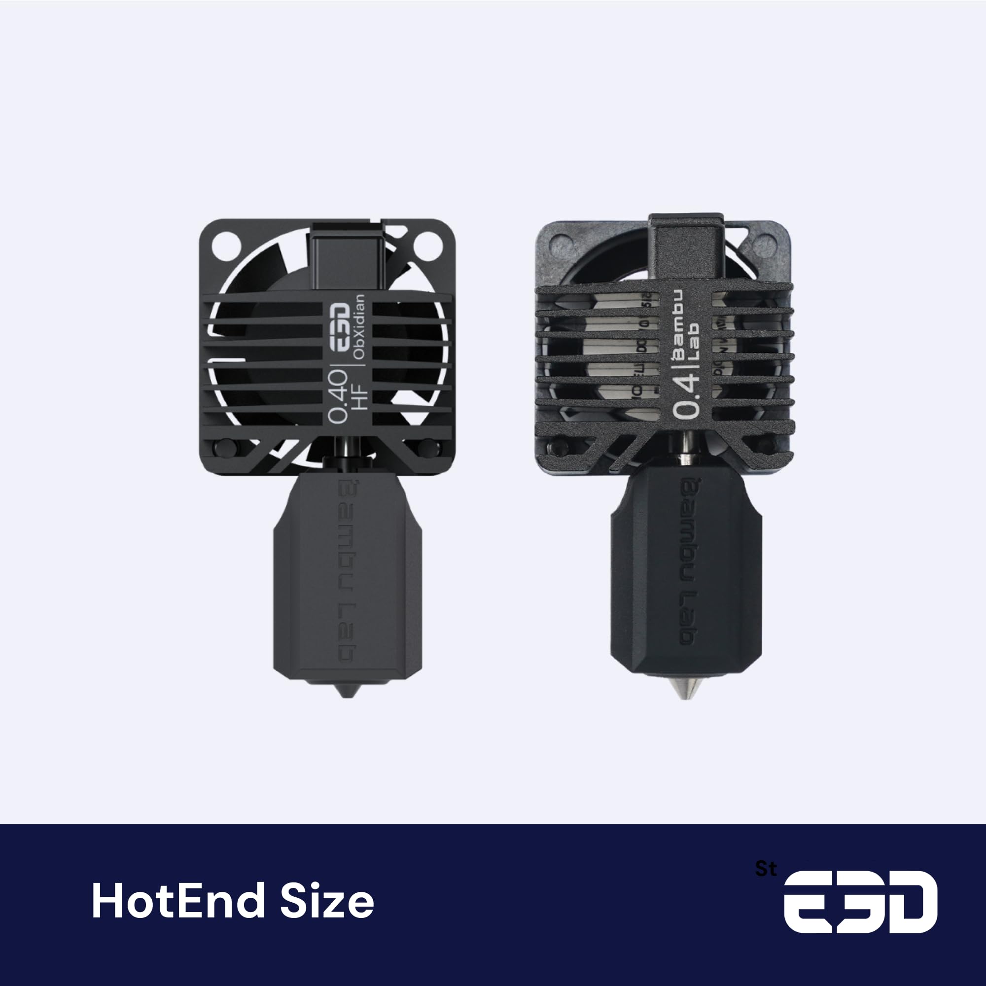 E3D Fully Assembled High Flow ObXidian™ HotEnd for Bambu Lab P1 Series - 0,4 mm
