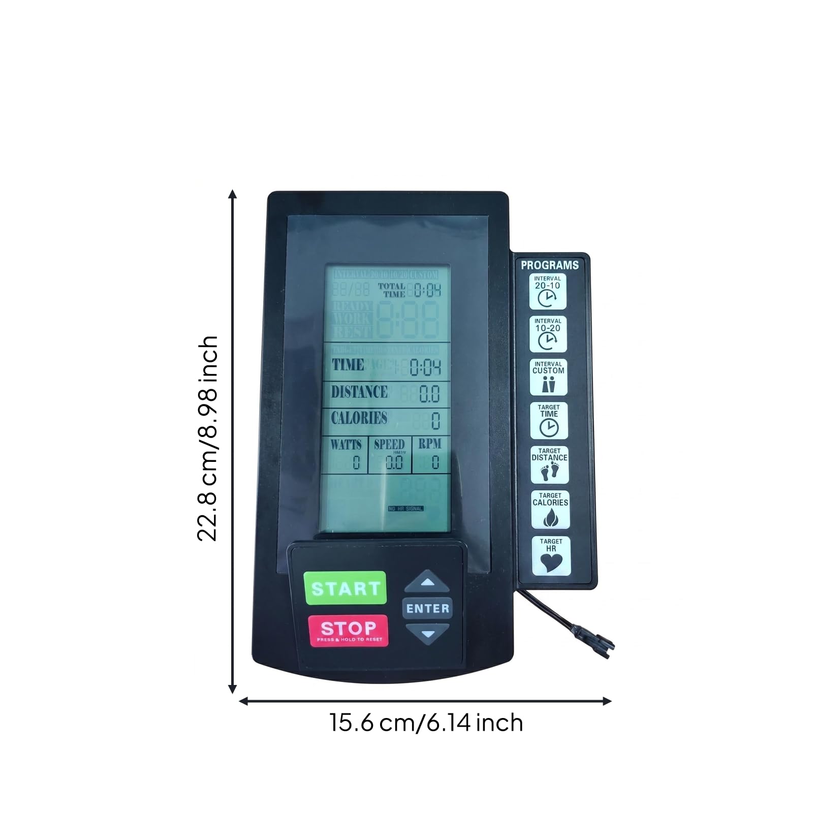 Compteur de Vélo d'Appartement Bluetooth Écran Numérique Console de Fitness Moniteur d'Entraînement Tableau de Bord Cardio Plastique Fonctions Temps, Modèle Standard SM-JP063