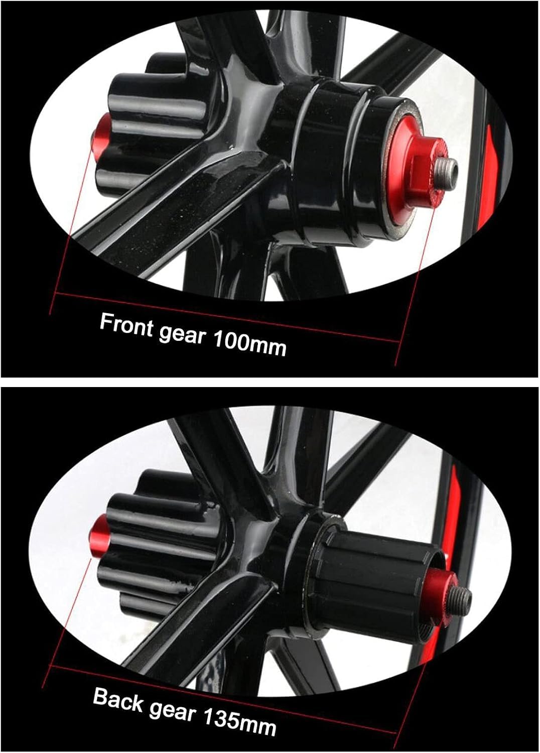 Cerchio da Bicicletta da 26" per Bici MTB (Anteriore Posteriore), Set di Ruote per Bici Cerchi a 5 Razze Freno a Disco Ruote da Ciclismo per Bici da 7/8/9/10 velocità Set di Ruote