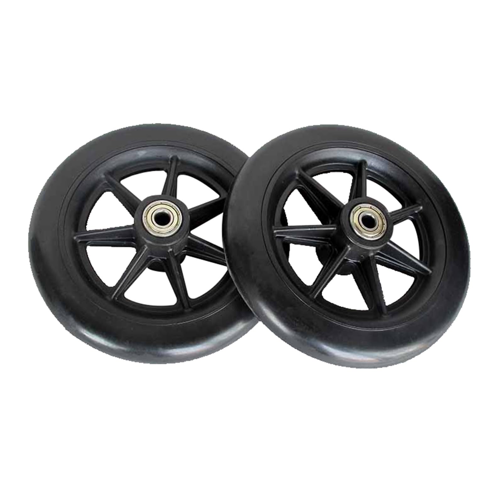 Lot De 2 Roues De Secours Pour Scooter – 100 Mm, Avec Roulements 8 Mm, Noir Et Vert, Compatibles Fauteuils Et Chariots