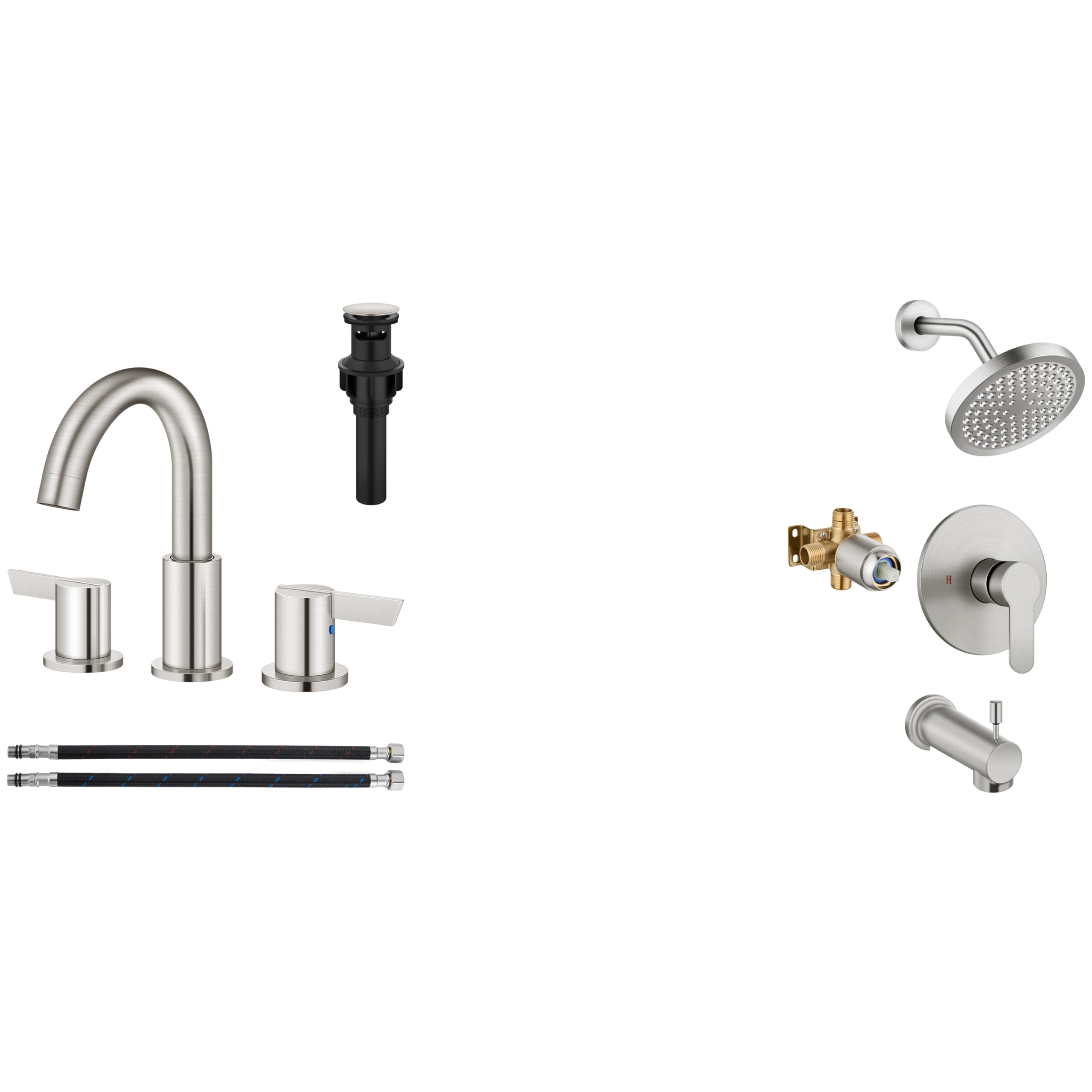 Hcfyauis Men's Bathroom Sink Faucet Tub Shower Faucet Set