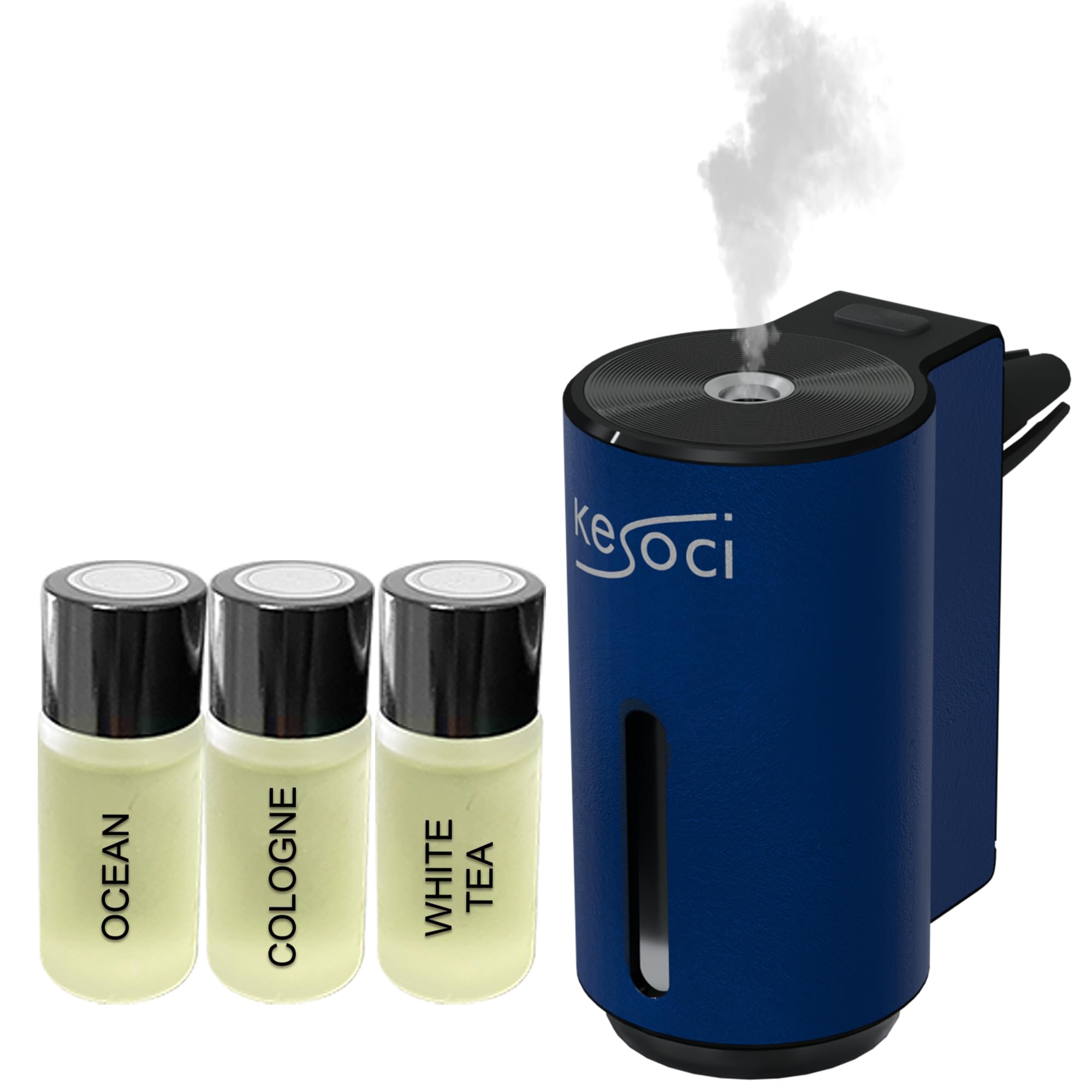 Smart Car Air Freshener: Revolutionary Smart Car Diffuser Vent Clip with 3 Exclusive 10 ml Fragrances (Blue (Fresh Essence Collection))