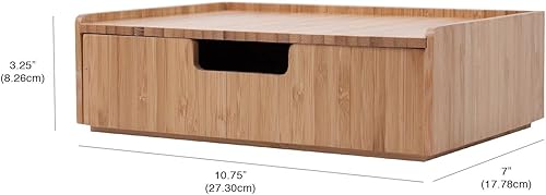 Miniatura 7 de MobileVision El juego completo de organizador de oficina de bambú incluye estación de carga, soporte para lápices y bolígrafos con bandeja para bloc